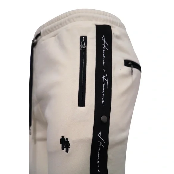 NWT Homme Femme Signature Track Pants in Cream Luxury Street Wear Size M - Picture 6 of 12